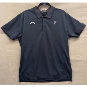 Oakley Hydrolix Regular Fit Men's Size 2XL Solid Black Short Sleeve Polo Shirt